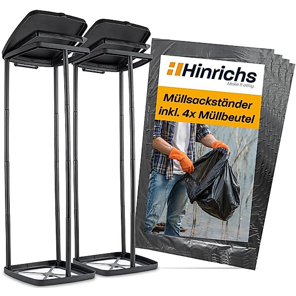 Hinrichs Müllsackständer 2er Set mit Deckel und Klemmring Inkl. 4 Müllsäcke günstig online kaufen