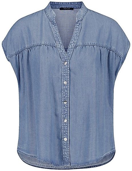 Taifun Kurzarmbluse Leichte Jeansbluse aus softem Lyocell günstig online kaufen