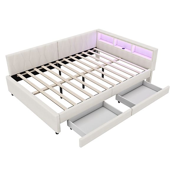 OKWISH Schlafsofa Polsterbett Stauraumbett, Kinderbett mit günstig online kaufen
