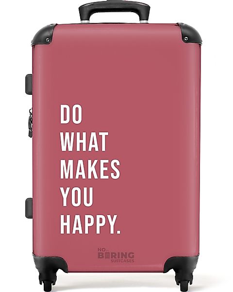 NoBoringSuitcases.com© Hartschalen-Trolley Rosa mit Zitat "Tu, günstig online kaufen