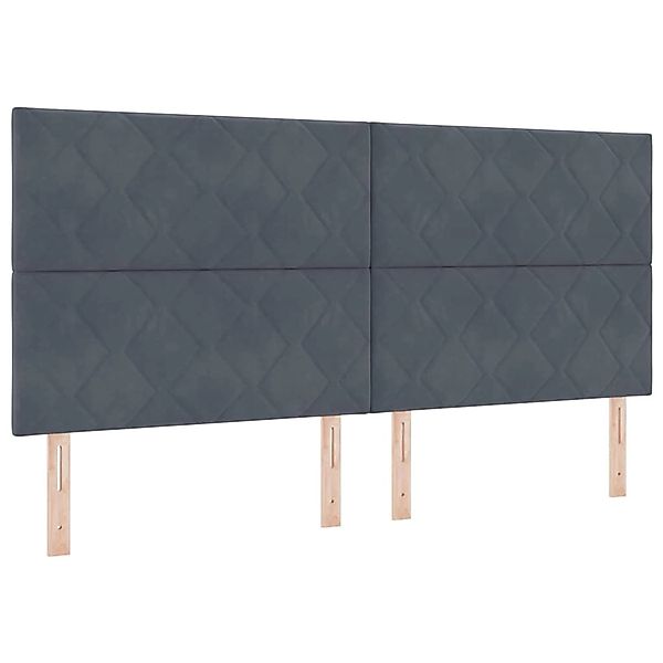 vidaXL LED Kopfteil mit LED-Streifenleuchten Dunkelgrau 200 cm Samt 3338561 günstig online kaufen