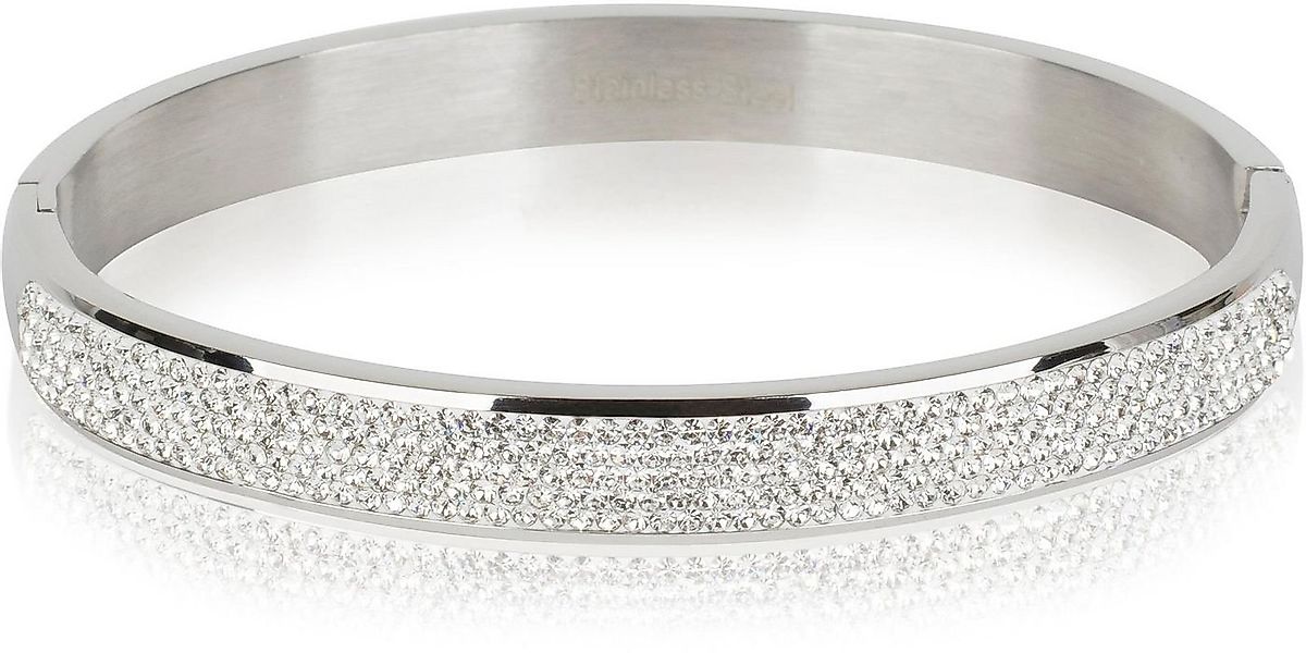 styleBREAKER Armreif Edelstahl Armreif mit Strass (1-tlg) günstig online kaufen