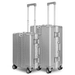 WINLIFE Trolley Hartschalen-Koffer Alu-Rahmen Silber Trolley günstig online kaufen