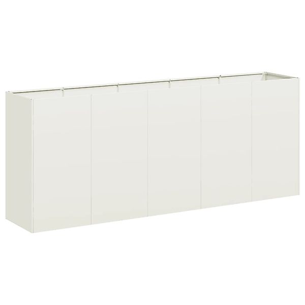 vidaXL Pflanzkübel Weiß 200x40x80 cm Kaltgewalzter Stahl 860725 günstig online kaufen