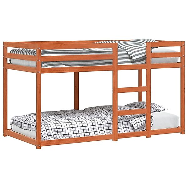 vidaXL Etagenbett, Doppelstockbett Wachsbraun 90x190 cm Massivholz Kiefer günstig online kaufen