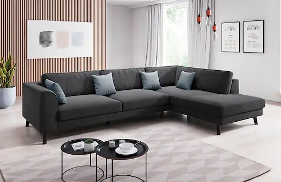 Home affaire Ecksofa »Laurentia, L-Form« mit 4 Zierkissen, Ottomane links o günstig online kaufen
