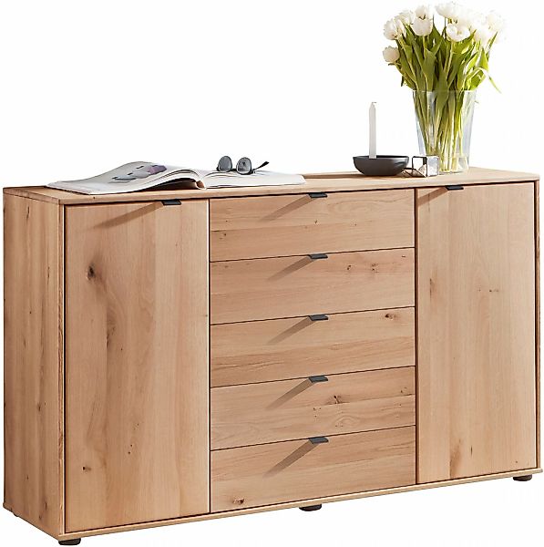 WIEMANN Kombikommode "Cardiff Sideboard, Wäscheschrank, teilmassiv Bianco-E günstig online kaufen
