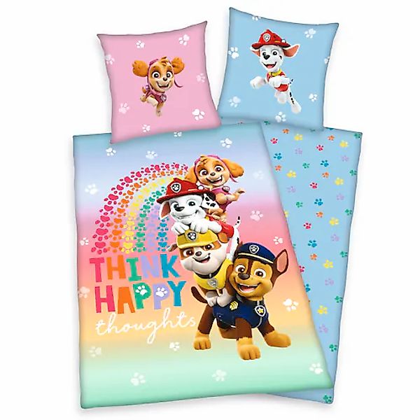 Herding Kinderbettwäsche Paw Patrol Think Happy Bettwäsche Set 2 tlg.135x20 günstig online kaufen