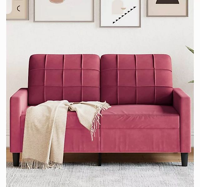 vidaXL Sofa, 2-Sitzer-Sofa Weinrot 120 cm Samt günstig online kaufen