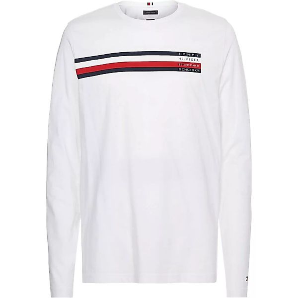 Tommy Hilfiger Sliced Bar Langarm-t-shirt S White günstig online kaufen