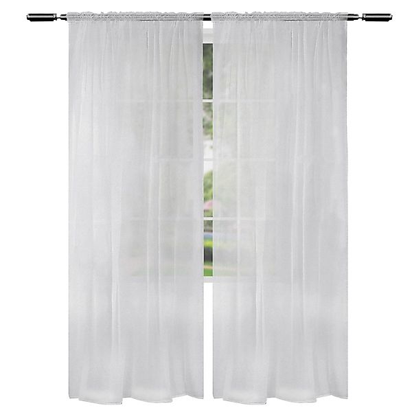 Woltu Gardine, Kräuselband (2 St), halbtransparent, günstig online kaufen