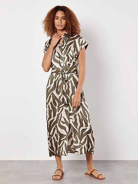 Apricot Hemdblusenkleid Midikleid aus strukturiertem Satin, günstig online kaufen