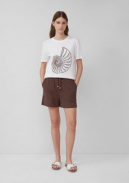 s.Oliver Shorts Hose Jersey-Shorts mit Elastikbund und Schmuckperlen günstig online kaufen