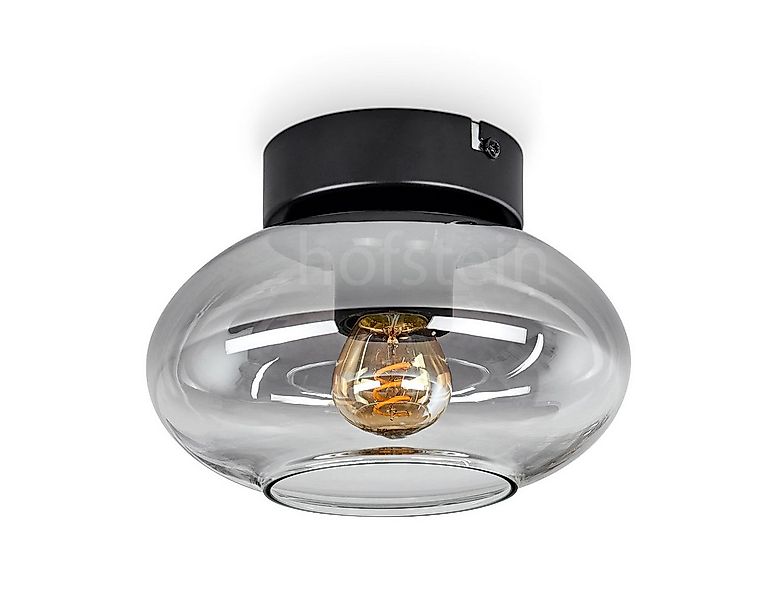 hofstein Deckenleuchte moderne Deckenlampe aus Metall/Glas in Schwarz/Rauch günstig online kaufen