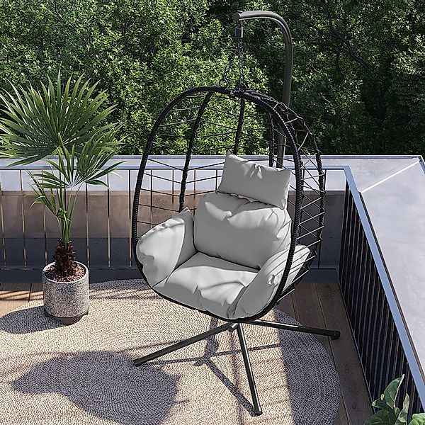 STEELSØN Hängesessel Alarian (hellgrau/schwarz, mit Gestell günstig online kaufen