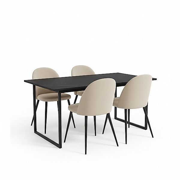 ebuy24 Essgruppe Tilst Essgruppe Tisch schwarz günstig online kaufen