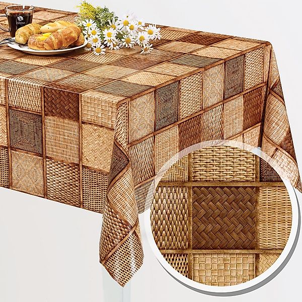 Melody Gartentischdecke Wachstuch Tischdecke Gartentischdecke rattan günstig online kaufen