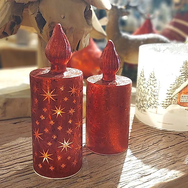 formano LED-Kerze Frosty, Mit Timerfunktion, Rot, günstig online kaufen