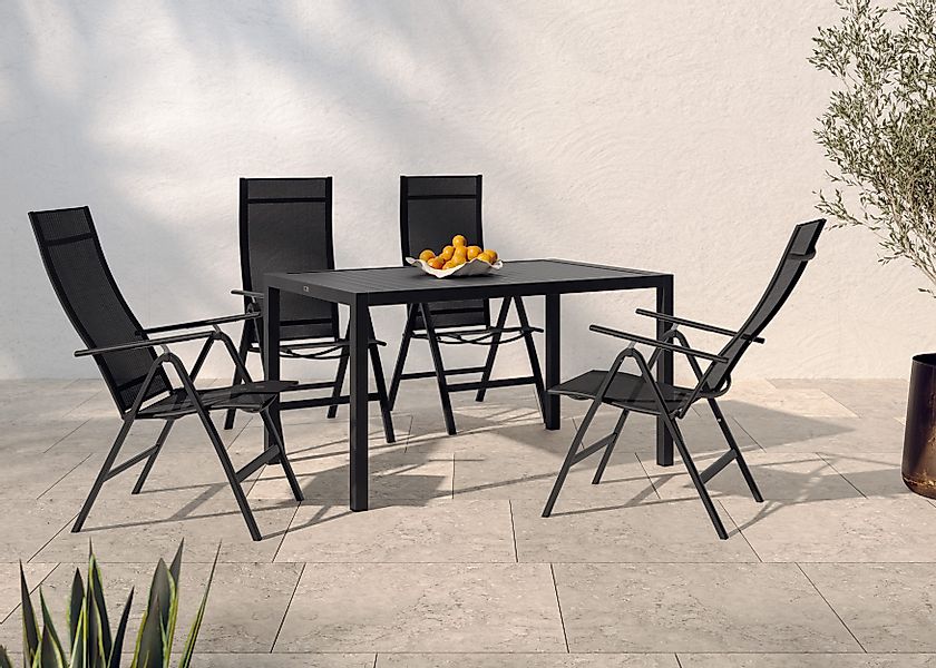 KONIFERA Garten-Essgruppe ""Messina"" Set, 4x Sessel, Tisch 90x160x75 cm, A günstig online kaufen