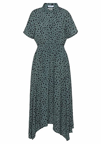 LASCANA Druckkleid, mit Punktedruck und asymmetrischem Saum, Hemdblusenklei günstig online kaufen
