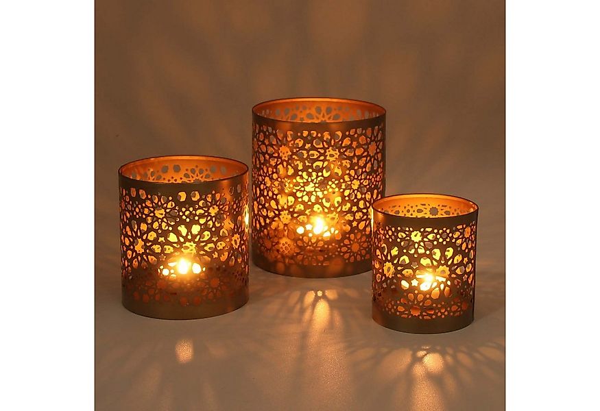 Casa Moro Teelichthalter Orientalisches Windlicht 3er Set Navin in Antik Go günstig online kaufen