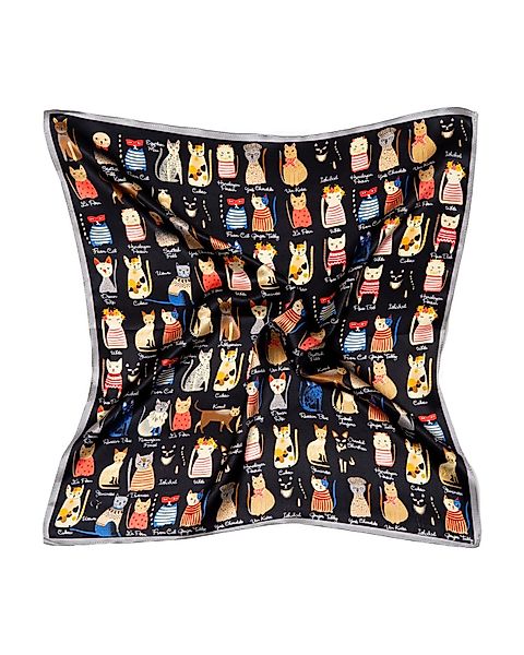 MayTree Seidentuch quadratisch Katzen 53x53 schwarz, günstig online kaufen