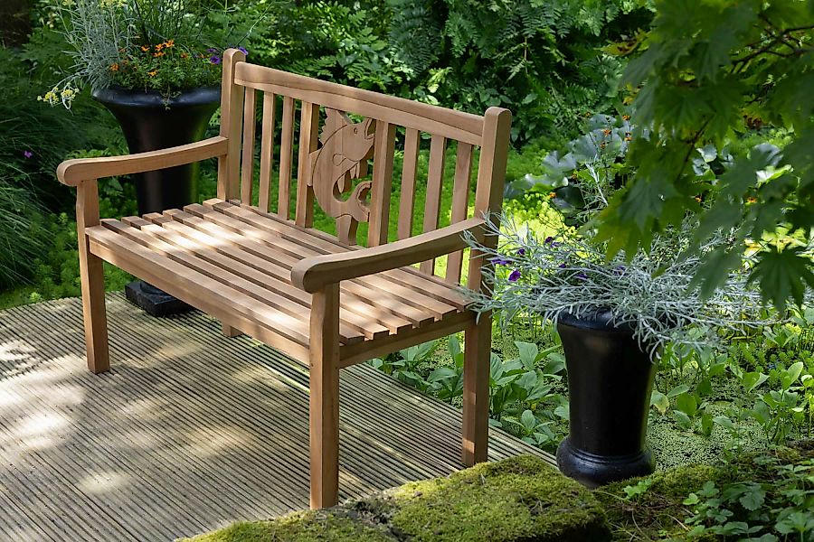 Gartenbank Fisch Teak 120 cm günstig online kaufen