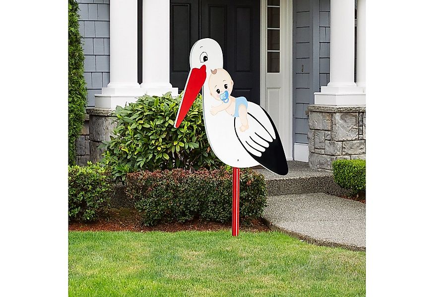 BRUBAKER Girlande Welcome Baby Girlande + Großer Storch aus Holz für Jungen günstig online kaufen