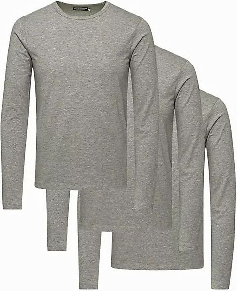 Jack & Jones Langarmshirt (3er-Pack) Basic Shirt mit Rundhalsauschnitt günstig online kaufen