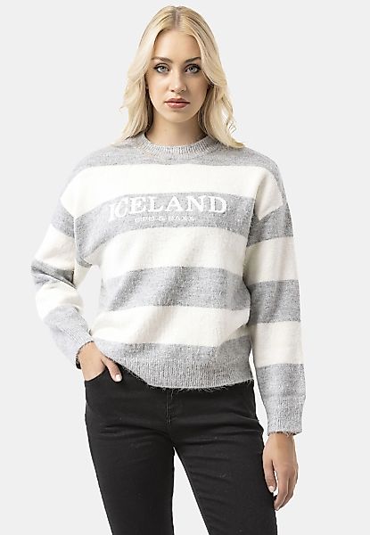 Cipo & Baxx Strickpullover "WP263" 1 Stk. Streifenmuster mit Frontprint günstig online kaufen