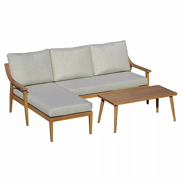 Outsunny Loungeset khaki Aluminium B/H/T: ca. 138x72x75 cm günstig online kaufen