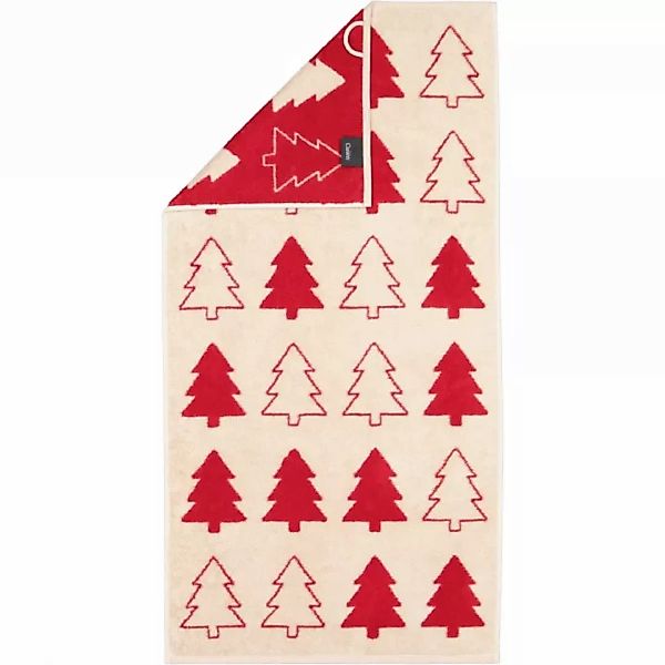 Cawö Handtücher Christmas Edition Tannenbäume 794 - Farbe: natur-rot - 32 - günstig online kaufen