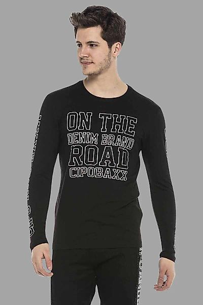 Cipo & Baxx T-Shirt "Langarmshirt" mit coolen Ziersteinen günstig online kaufen