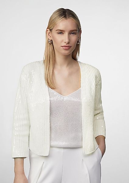 comma Cardigan Strickjacke Kurzer Ripp-Cardigan mit günstig online kaufen