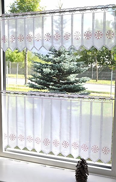 Stickereien Plauen Scheibengardine "Kristall" Stangendurchzug 1 Stk. tlg. günstig online kaufen