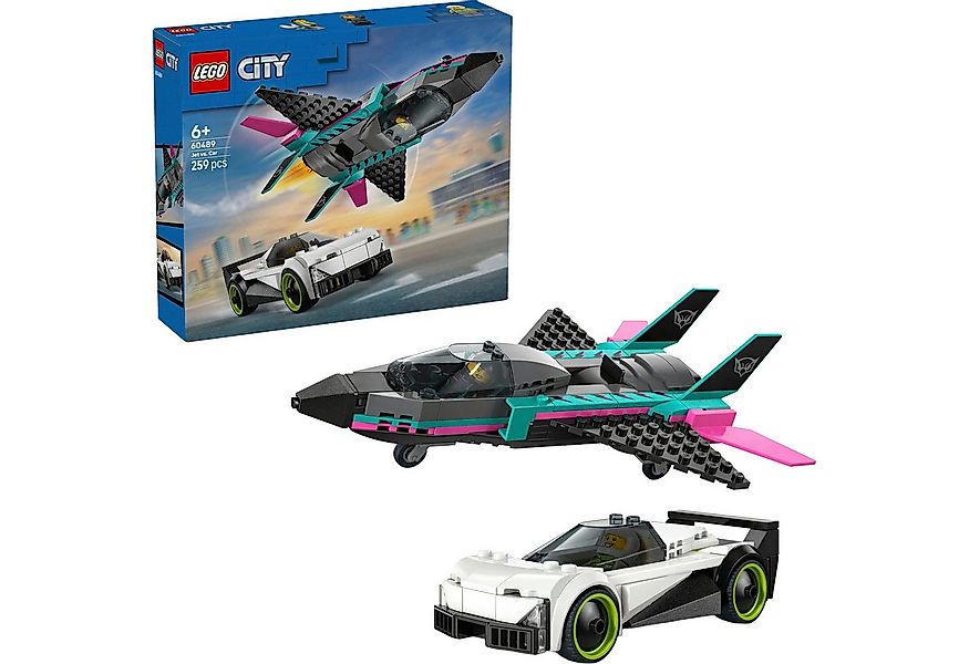 LEGO® Düsenflieger vs. Rennauto (60489), LEGO City Konstruktionsspielsteine günstig online kaufen