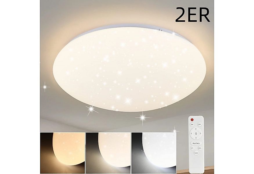 ZMH LED Deckenleuchte Whonzimmer Rund Deckenlampe Modern Sternhimmel Schlaf günstig online kaufen