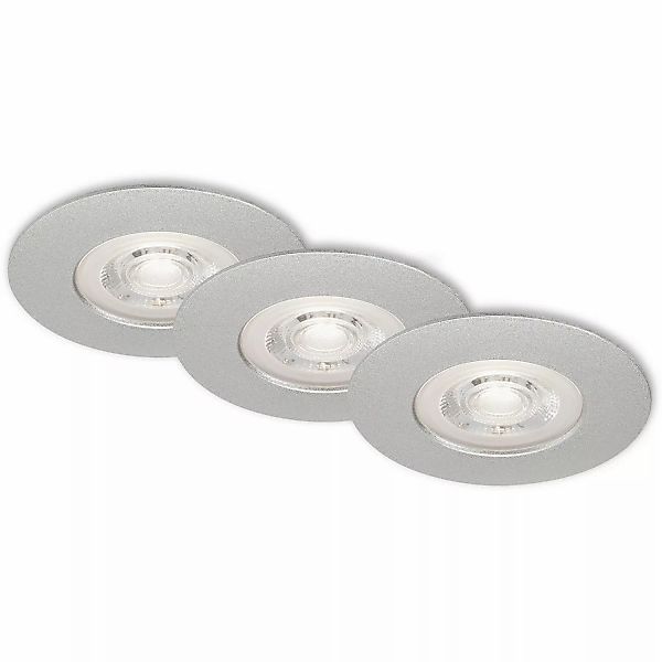 Brilo LED-Einbauleuchte Kulana 3er-Set Dimmbar Chrom-Matt günstig online kaufen