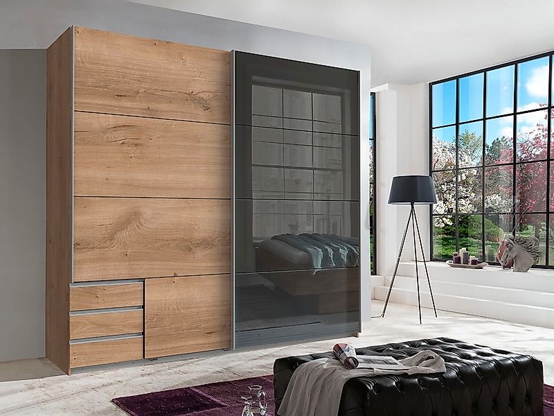 Wimex Schwebetürenschrank "Valencia" mit Glaselementen und Schubkästen günstig online kaufen
