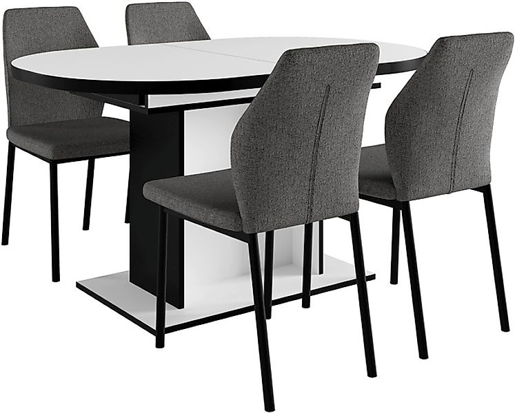 Home affaire Essgruppe »Basel, Tischgruppe mit Ausziehtisch«, (Set, 5 tlg.) günstig online kaufen