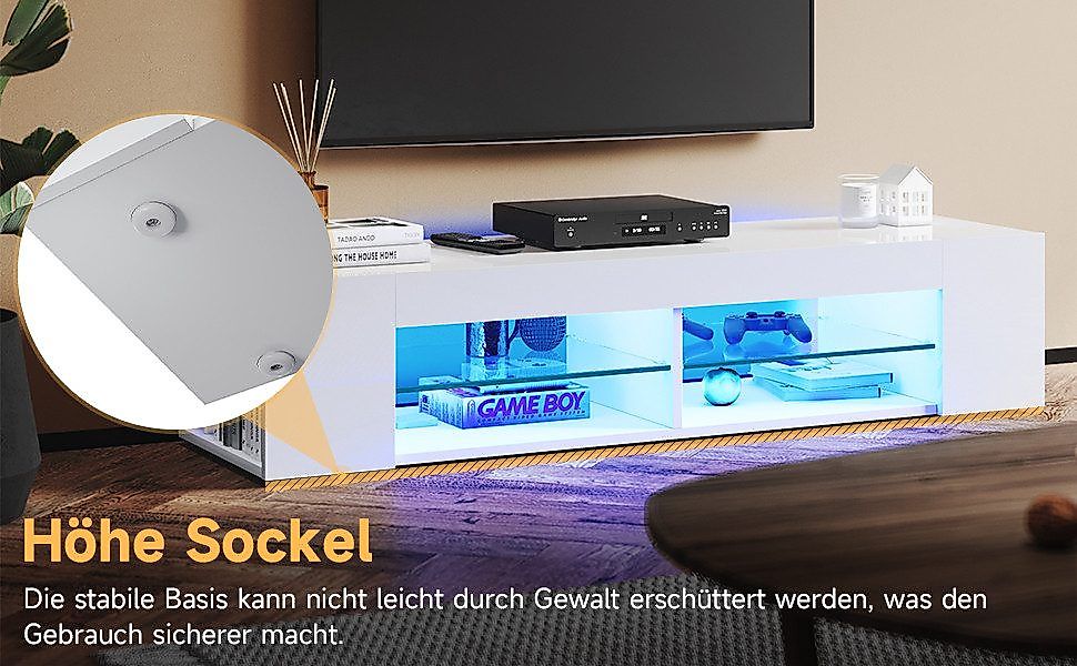 SONNI Lowboard TV Schrank schwarz/weiß, Lange günstig online kaufen