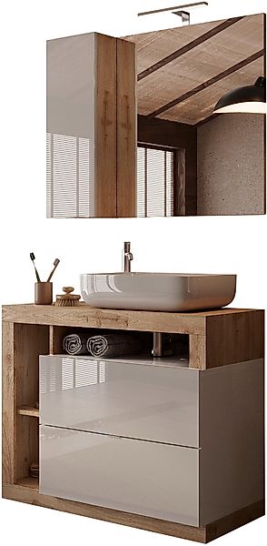 welltime Badmöbel-Set »Hamburg, Badezimmerset 2tlg. Breite 92 cm, Badmöbel, günstig online kaufen