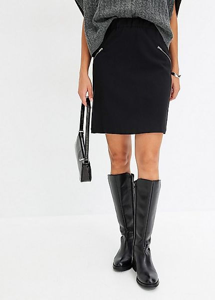 bonprix Minirock mit Bequembund und Reißverschlusstaschen günstig online kaufen