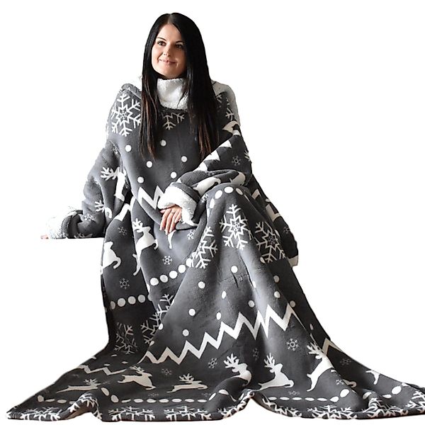 Wohndecke Sherpa Decke mit Ärmeln 200x150cm günstig online kaufen