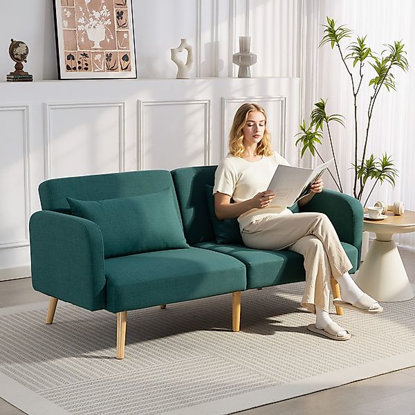 HOMCOM Schlafsofa 3-Sitzer-Sofa mit Bettfunktion, 2 günstig online kaufen