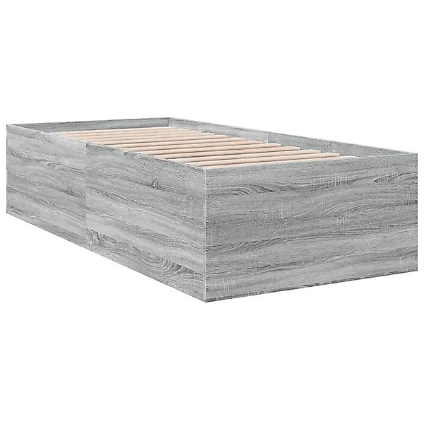 vidaXL Bettgestell Grau Sonoma 90x200 cm Holzwerkstoff 3280970 günstig online kaufen