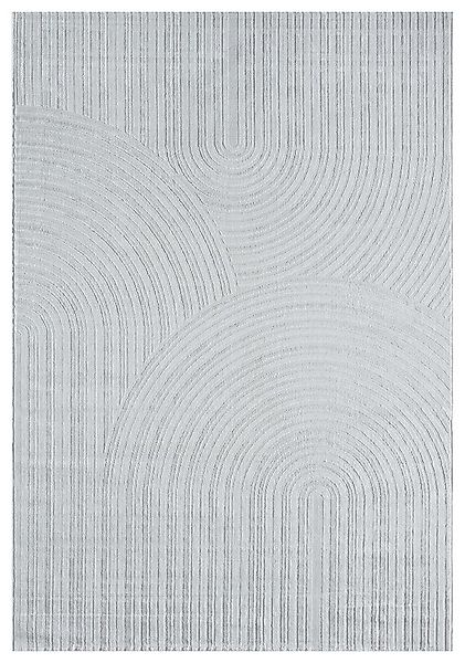 Vimoda Designteppich Wohnzimmer mit Kreis-Hochtiefmuster, Rechteck, kurzflo günstig online kaufen