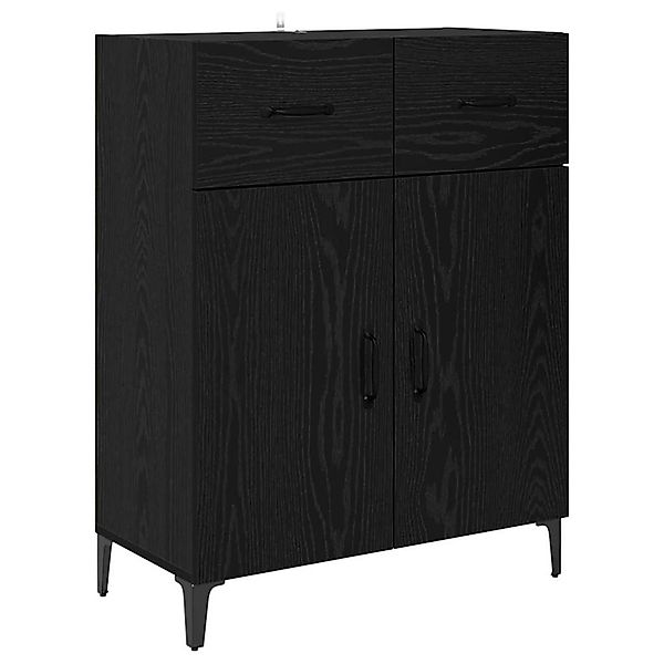 vidaXL Sideboard Schwarz Eichen-Optik 34 x 69,5 x 90 cm Holzwerkstoff 88068 günstig online kaufen