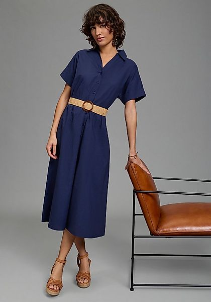 Laura Scott Hemdblusenkleid wadenlang, feminin, für vielseitige Anlässe, au günstig online kaufen