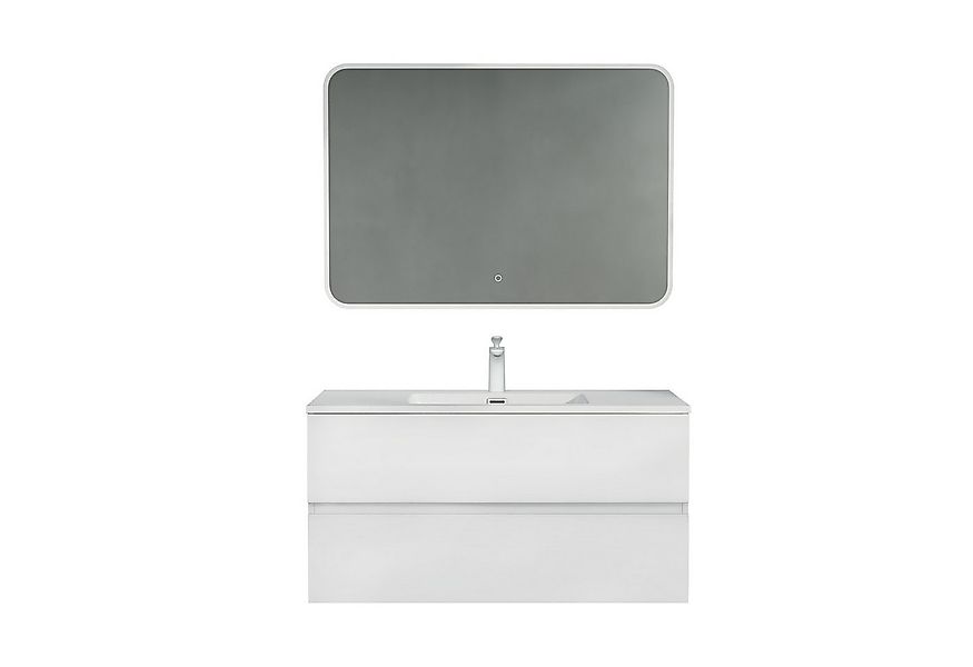 Mai & Mai Badmöbel-Set Waschtisch mit Unterschrank Waschbecken weiß Mineral günstig online kaufen
